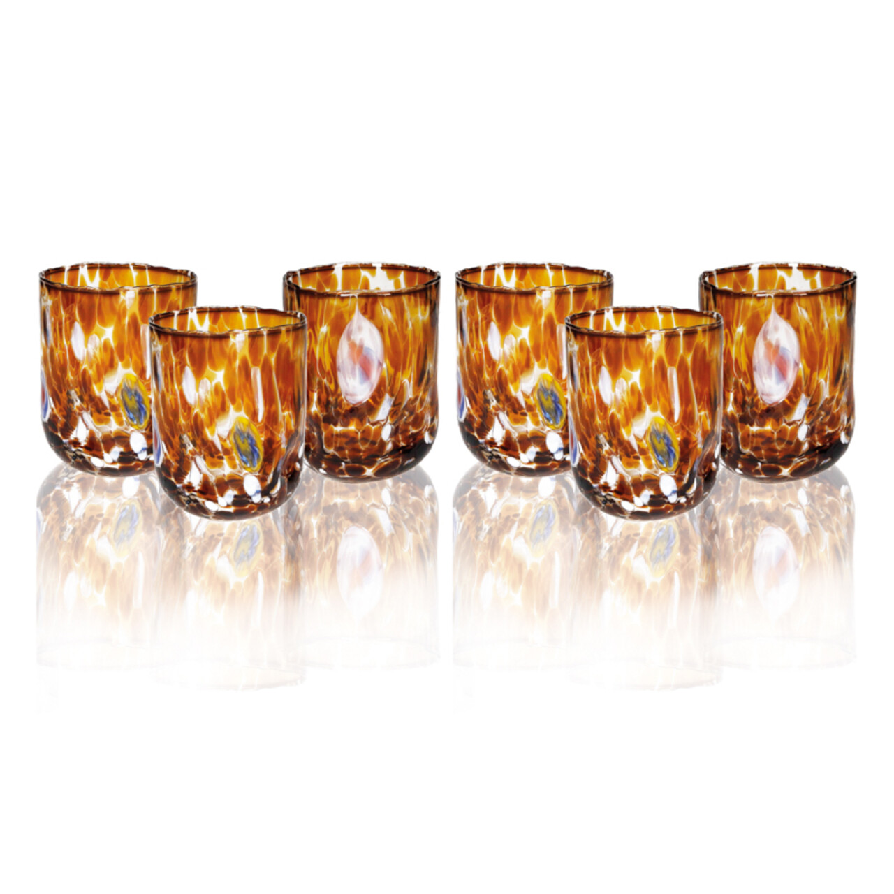 Set 6 pahare, Pavone, Brandani, 8x10.5 cm, 400 ml, sticla, ambra - imagine 5